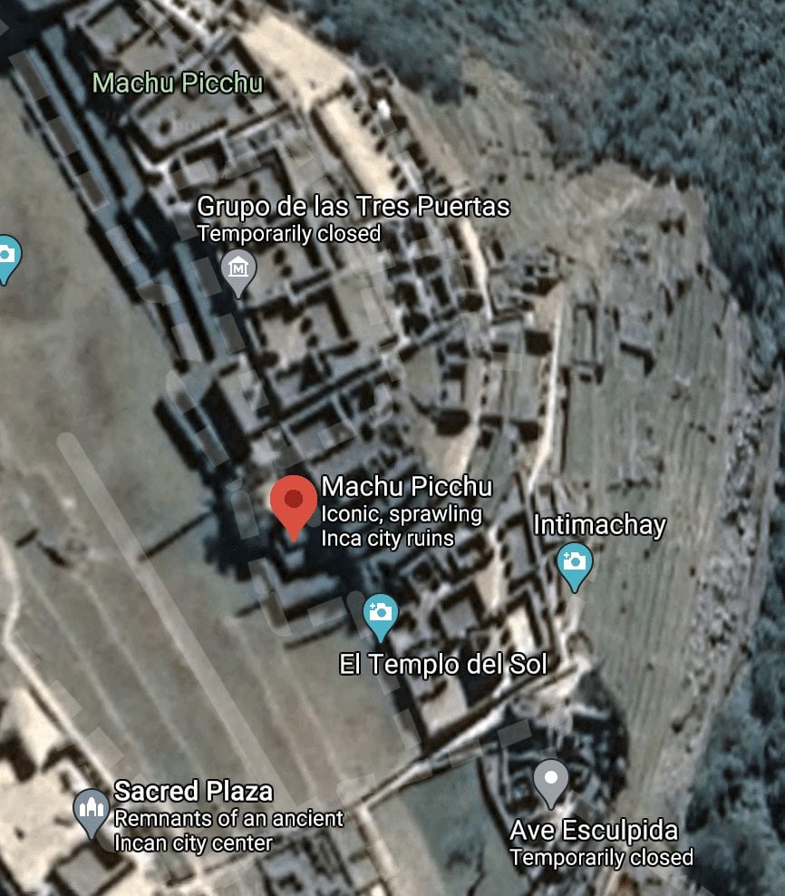 Machu Picchu Map, satellite